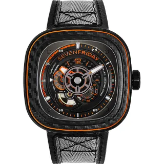 【SEVENFRIDAY】橘色碳纖維限時發行版機械錶(P3C/09)