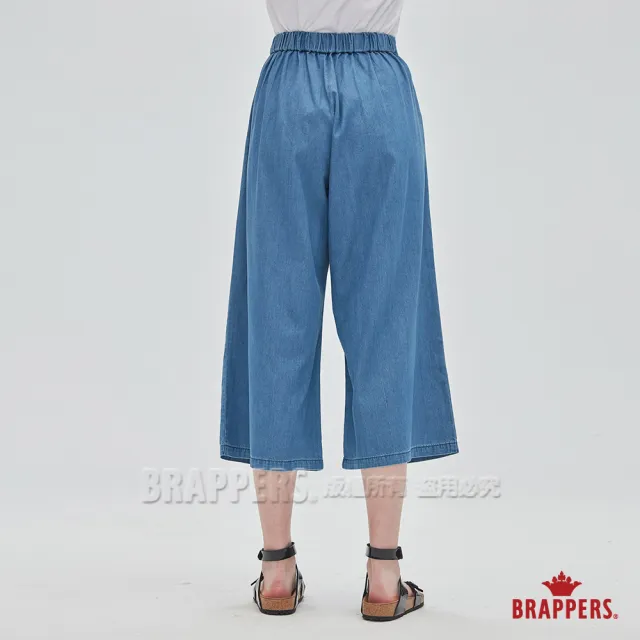 【BRAPPERS】女款 Boy Friend系列-高腰全棉八分寬褲(淺藍)