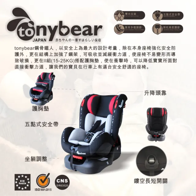 【Tony Bear 湯尼熊】0-7鋼骨鐵人兒童汽座-護胸墊