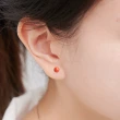 【大東山樑御珊瑚】天然沙丁圓珠珊瑚耳針耳環(6-6.5mm)