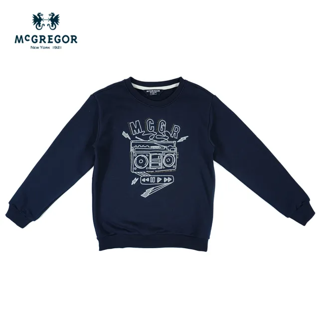 【MCGREGOR 瑪格麗格】厚棉磨毛圓領T恤-小童款(216794-收音機刺繡圖案)
