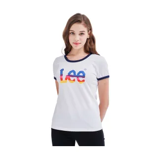【Lee 官方旗艦】女裝 短袖T恤 / 經典漸層 大LOGO 經典白 標準版型(LL210159K14)