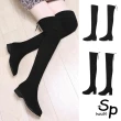 【Sp house】性感名模黑色顯瘦過膝長筒靴(2款可選)