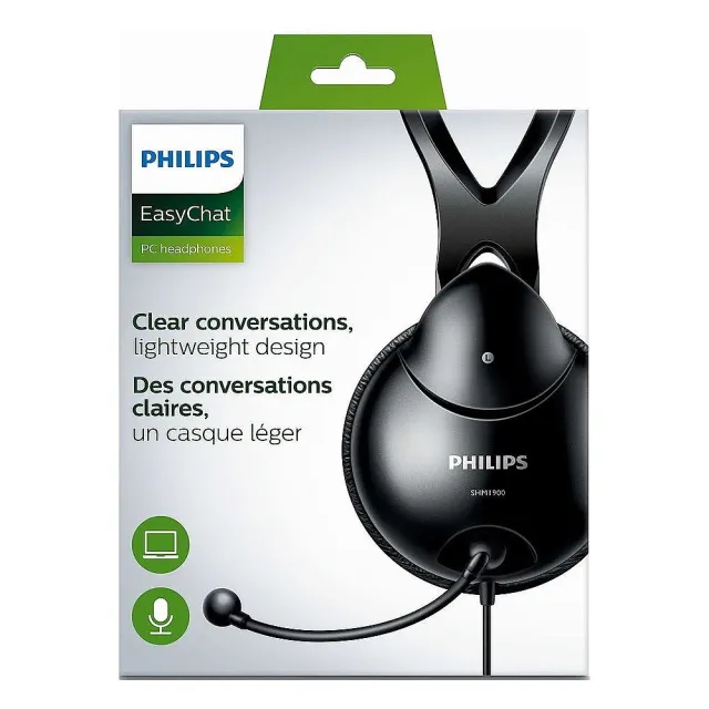【Philips 飛利浦】電腦用雙插頭耳罩耳麥(SHM1900)