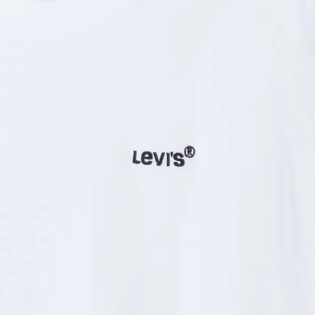 【LEVIS 官方旗艦】男款 短袖T恤/迷你刺繡摩登復古Logo/寬鬆休閒版型 白 人氣新品 A0637-0000