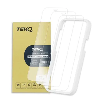 【TEKQ】iPhone 12/12Pro 9H鋼化玻璃 螢幕保護貼 3入 附貼膜神器