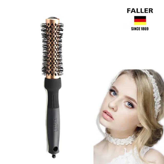 【FALLER 芙樂】陶瓷負離子金屬內縮式抗靜電熱塑梳25MM(捲髮梳/梳頭造型美容//10週年慶)