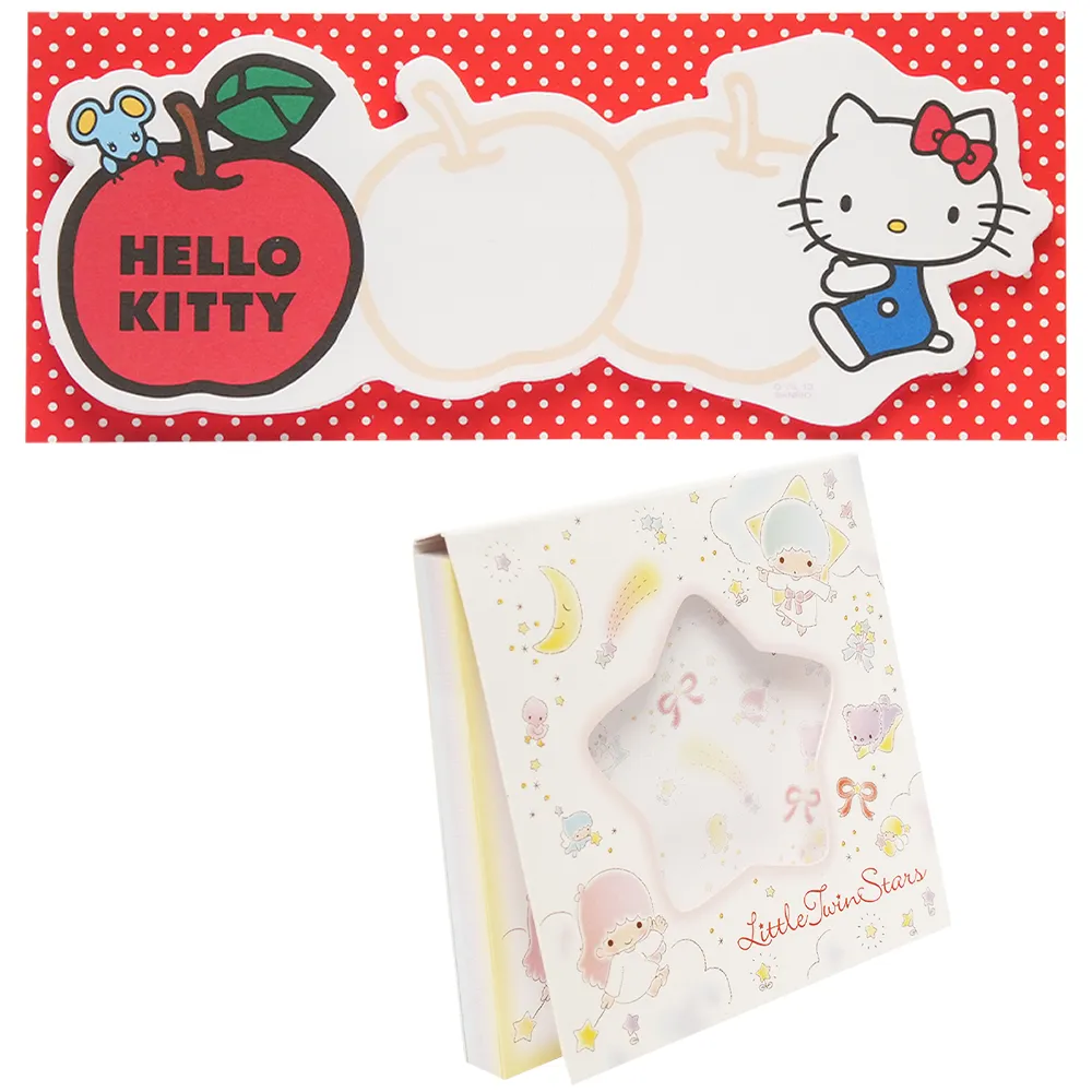 【TDL】HELLO KITTY凱蒂貓雙子星自黏性標籤便籤MEMO標籤便條紙 200964(平輸品)