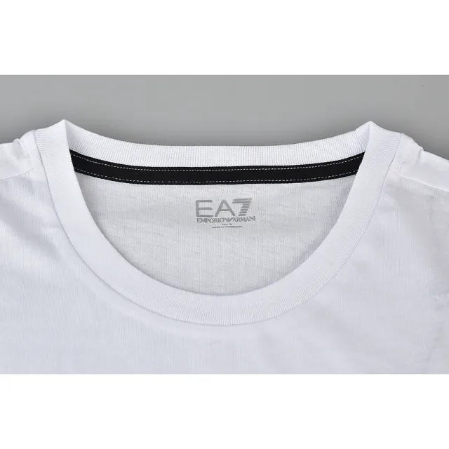 【EMPORIO ARMANI】EMPORIO ARMANI印花黑字LOGO純棉短袖T恤(S/M/L/XL/XXL/白)