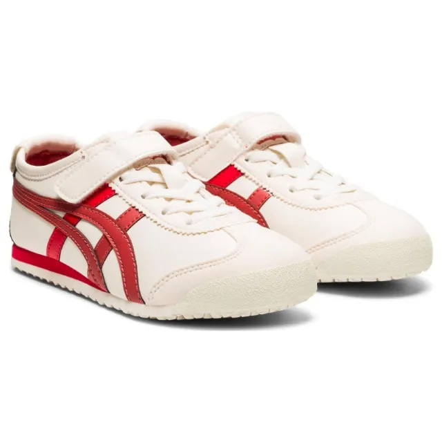 【Onitsuka Tiger】鬼塚虎 官方旗艦店MEXICO 66 PS 中童鞋 米白底紅邊(1184A049-105)