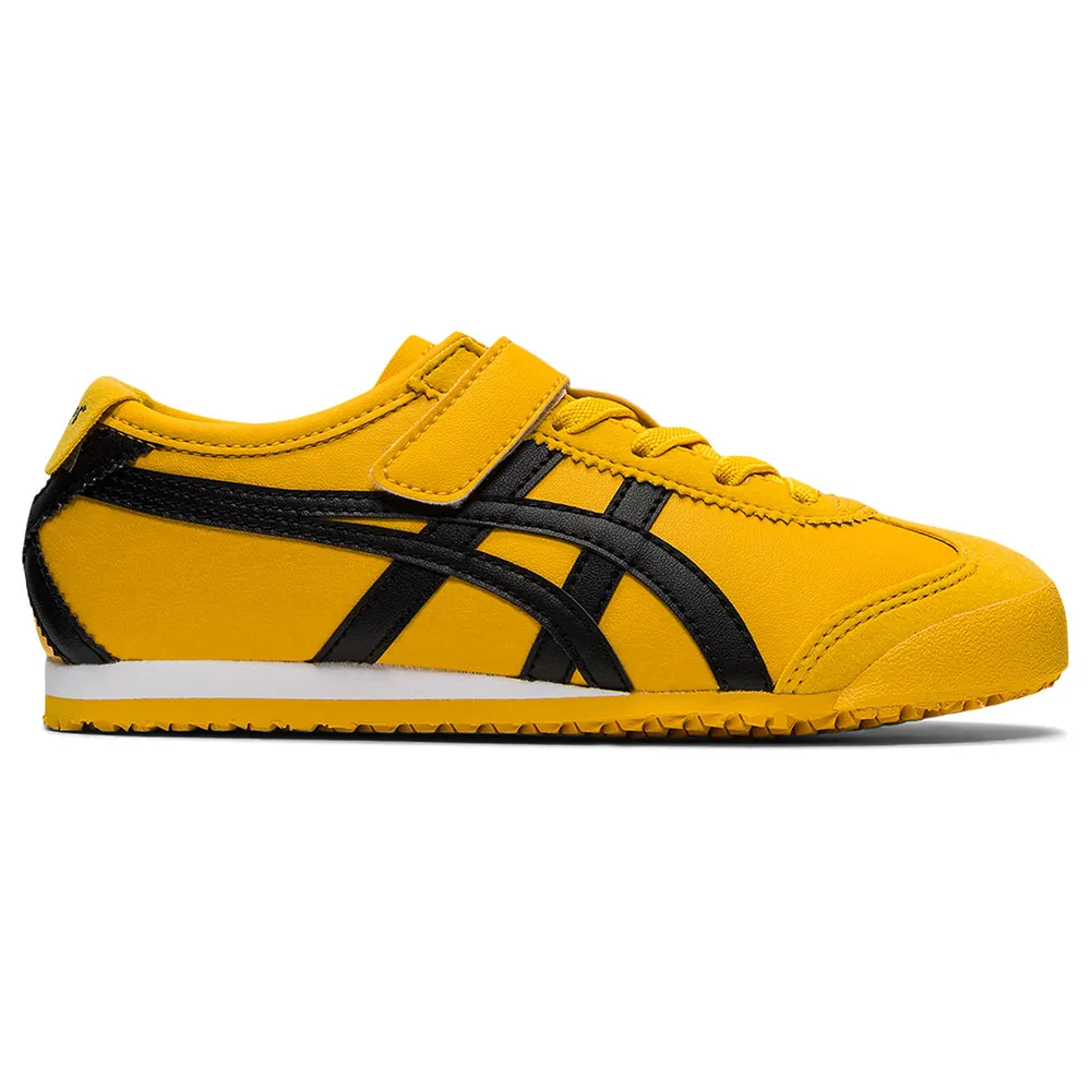 【Onitsuka Tiger】鬼塚虎 官方旗艦店MEXICO 66 PS 中童鞋 黃底黑邊(1184A049-750)