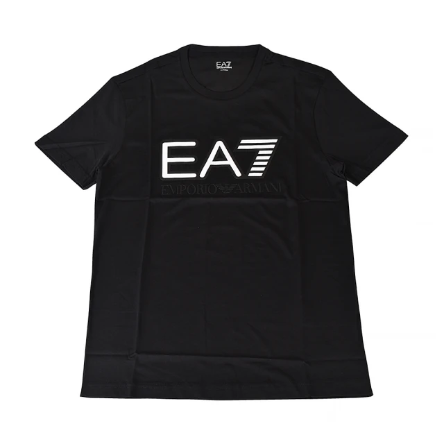 EMPORIO ARMANI EMPORIO ARMANI印花白黑字LOGO純棉短袖T恤(S/M/L/XL/XXL/黑)