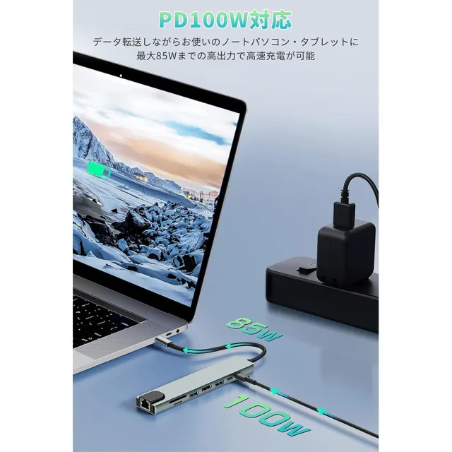 【Golf】8 in 1 USB C 集線器(RJ45、HDMI、SD插槽、TF插槽、USB3.0、USB2.0、PD、Type C3.0)