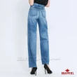 【BRAPPERS】女款 Boy Friend系列-全棉割破中寬版直筒褲(淺藍)