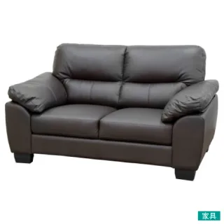 【NITORI 宜得利家居】◎半皮2人用沙發 CAPUCCINO DBR(半皮 沙發) 