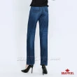 【BRAPPERS】女款 Boy Friend系列-全棉割破中寬版直筒褲(深藍)