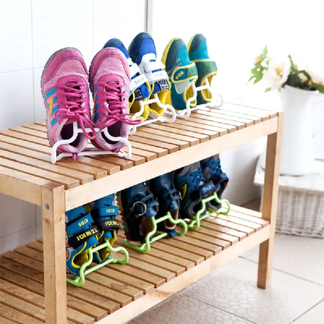 【Dagebeno荷生活】二合一兒童鞋架晾曬架 輕鬆取鞋節省空間(1組二入)