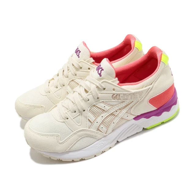 asics 亞瑟士 休閒鞋 Gel-Lyte V 運動 低筒 女鞋 亞瑟士 輕量 鮮明配色 襪套 透氣 米 紫(1192A115200)