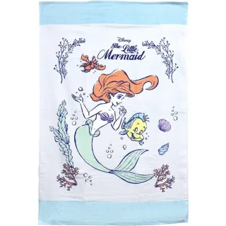 【小禮堂】迪士尼 小美人魚 純棉涼毯浴巾 90x140cm 《藍側身款》(平輸品)