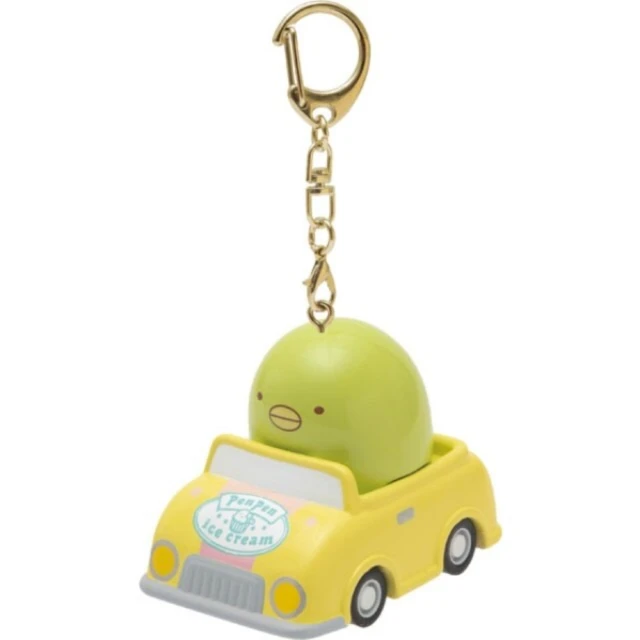 【小禮堂】角落生物 企鵝 迴力車鑰匙圈 《綠色款》(平輸品)