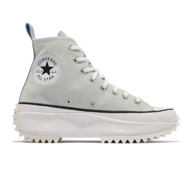 【CONVERSE】休閒鞋 Run Star Hike 高筒 男女鞋 經典款 厚底 情侶穿搭 牛仔布拼接 淺藍 白(171894C)
