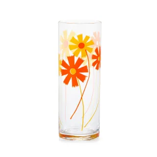 【ADERIA】日本製昭和系列復古花朵玻璃飲料杯280ML-雛菊款(昭和 復古 玻璃杯)