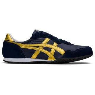 【Onitsuka Tiger】鬼塚虎 官方旗艦店 SERRANO 休閒鞋 藍底金邊(1183B400-400)