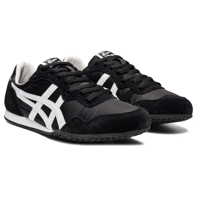 【Onitsuka Tiger】鬼塚虎 官方旗艦店 SERRANO 休閒鞋 黑底白邊(1183B400-001)