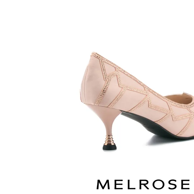 【MELROSE】奢華魅力晶鑽造型尖頭高跟鞋(粉)