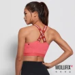 【Mollifix 瑪莉菲絲】A++交叉可調肩帶呼吸BRA、瑜珈服、無鋼圈、運動內衣(珊瑚橘)