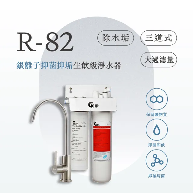 【GEJP】R-82 雙道式銀離子抑菌抑垢淨水器(淨水器)