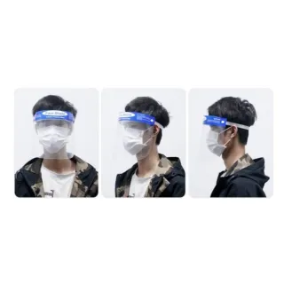 多功能雙面防霧防飛沫透明防護面罩成人款20個入餐飲業服務業面罩 防疫 頭戴式透明防護面罩