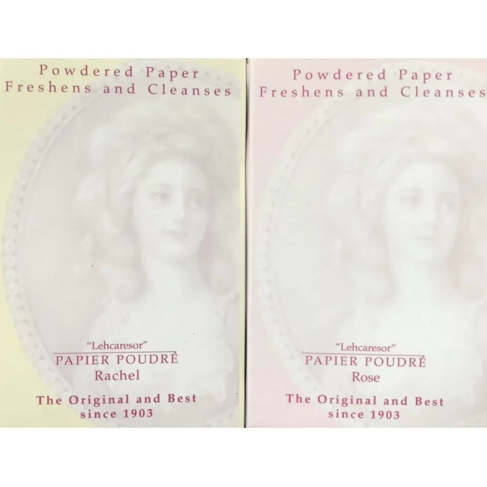 【Papier Poudre 英國女王】英國女王小頭補妝用化妝粉紙-自然膚色-1包+玫瑰粉色-1包(PP-1201)