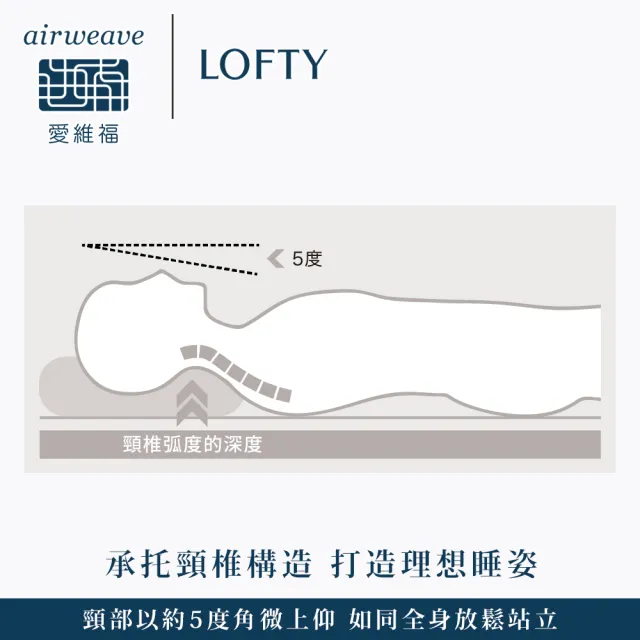 【airweave 愛維福】LOFTY 枕工房 透氣圓管枕(百年專業睡枕品牌 透氣可水洗 支撐力佳 分散體壓)