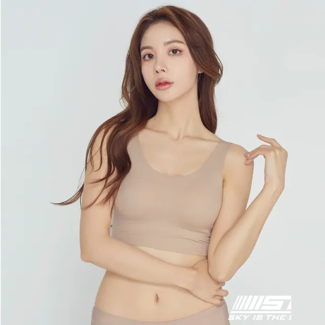 【STL】yoga 韓國製 Seamless BraTop 寬肩帶 無鋼圈軟支撐 無痕運動內衣(黑Black/奶茶色Skin)
