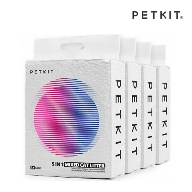 【Petkit 佩奇】台灣公司貨｜5合1活性碳混合貓砂 7L/3.6kg*4包組