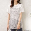 【MsMore】韓國拼接碎花T壓褶雪紡上衣#109865(白色)