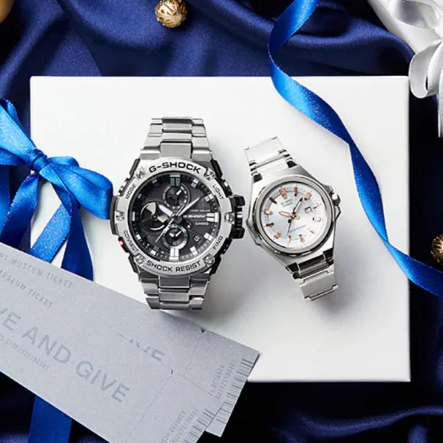 【CASIO 卡西歐】G-STEEL系列 藍芽連線 X 太陽能電力 多功能腕錶 禮物推薦 畢業禮物(GST-B100D-1A)