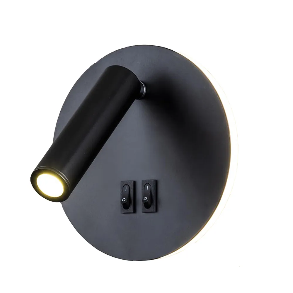 【Honey Comb】燈背光圈燈管兩用壁燈-黑色款(BL-51924)