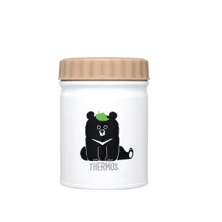 【THERMOS膳魔師】不鏽鋼台灣黑熊真空食物燜燒罐500ml(JBT-500TBB-WH)