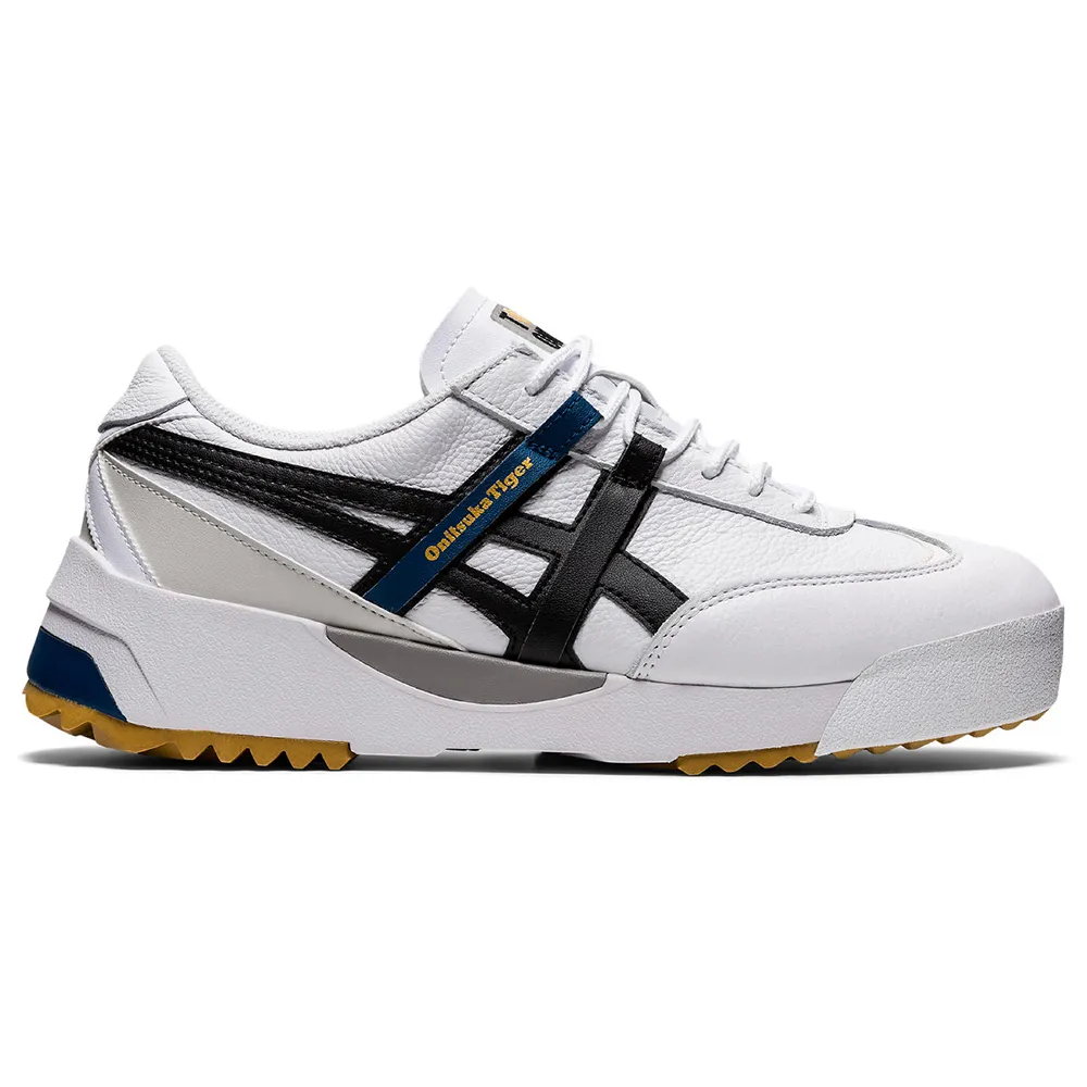 【Onitsuka Tiger】鬼塚虎 官方旗艦店 DELEGATION EX 休閒鞋 男女 白底藍邊(1183A559-104)