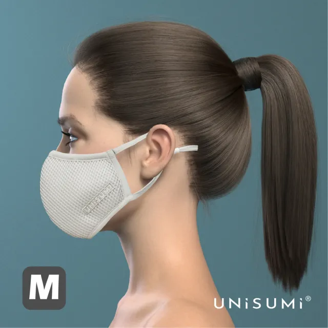 【UNISUMI】機能3D超防護口罩1入盒裝_M灰(內層材料通過ISO18184認證)