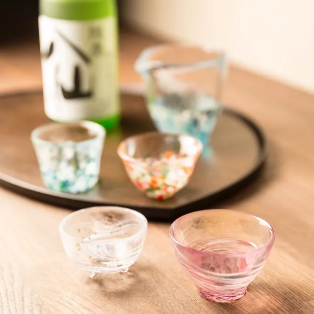 【ADERIA】日本津輕 手作清酒杯 贈木盒 禮盒組(清酒杯 玻璃杯)