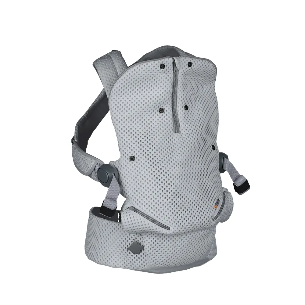 【BeSafe】Haven輕量秒充氣墊腰凳式嬰幼兒揹帶- 3D冰稜灰