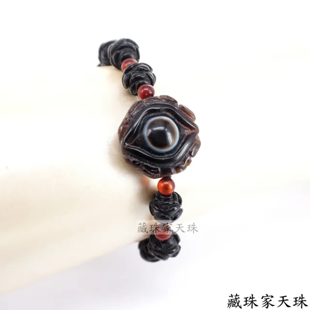 【藏珠家】精品財咒八卦天眼+蓮花天珠手鍊