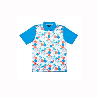【Jack Nicklaus 金熊】GOLF男款吸濕排汗印花POLO衫/高爾夫球衫(藍色)