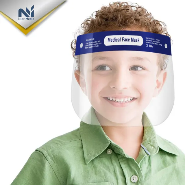 【Nutri Medic】全透明輕便防護隔離面罩*4入+兒童全透明防護隔離面罩*4入-家庭組(防飛沫風塵起霧隔離面罩)