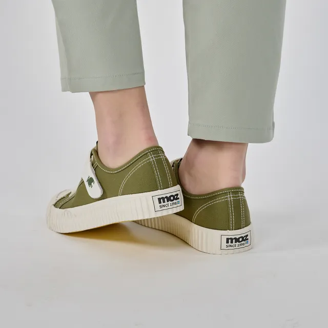 【moz】瑞典 厚底駝鹿魔鬼氈帆布餅乾鞋(橄欖綠)