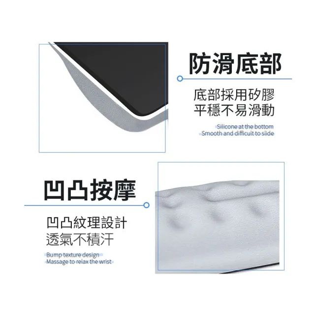 【ATake】慢回彈記憶棉鍵盤護腕35CM手托H220001-2-H(人體工學 慢回彈記憶棉 筆電護腕手托 鍵盤護腕墊)