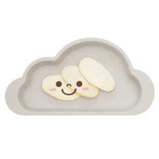 【韓國 MOTHERS CORN】雲朵單格矽膠餐盤 天空灰(夢幻矽膠餐盤)
